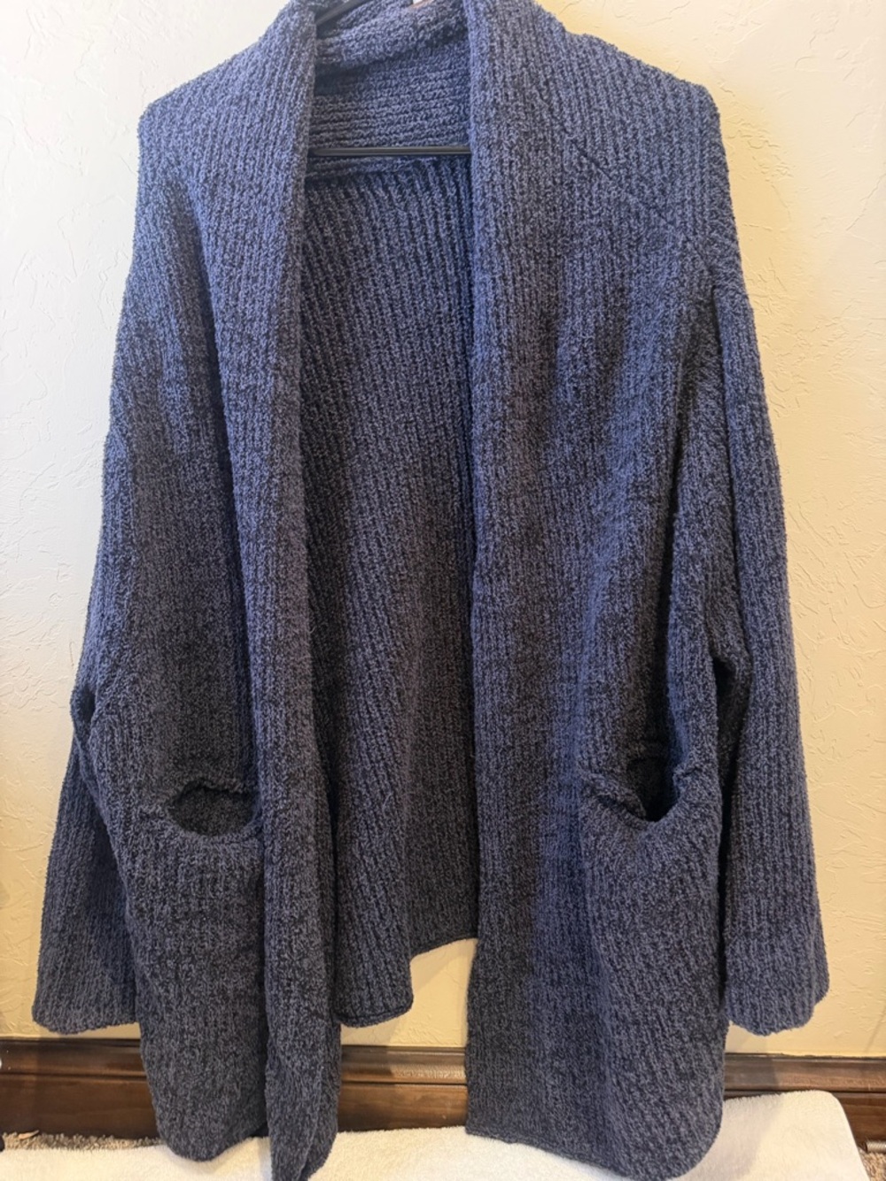 Free People Navy Blue Chunky Open Cardigan